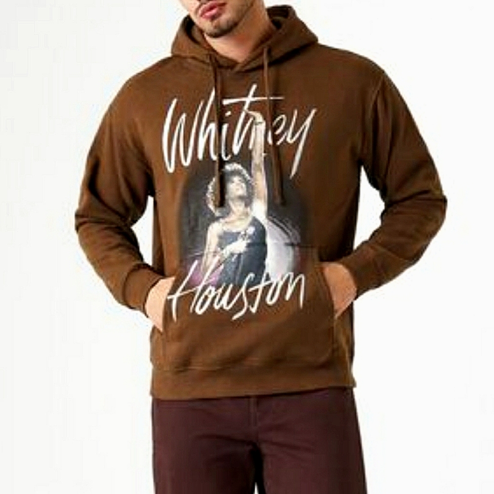 NEW WHITNEY HOUSTON Music Hoodie Sweat-Shirt! Sparkle/Bling Text. Men 2XL Unisex